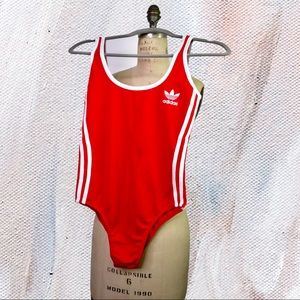 ADIDAS ORIGINALS Radiant Red 3-Stripes Bodysuit